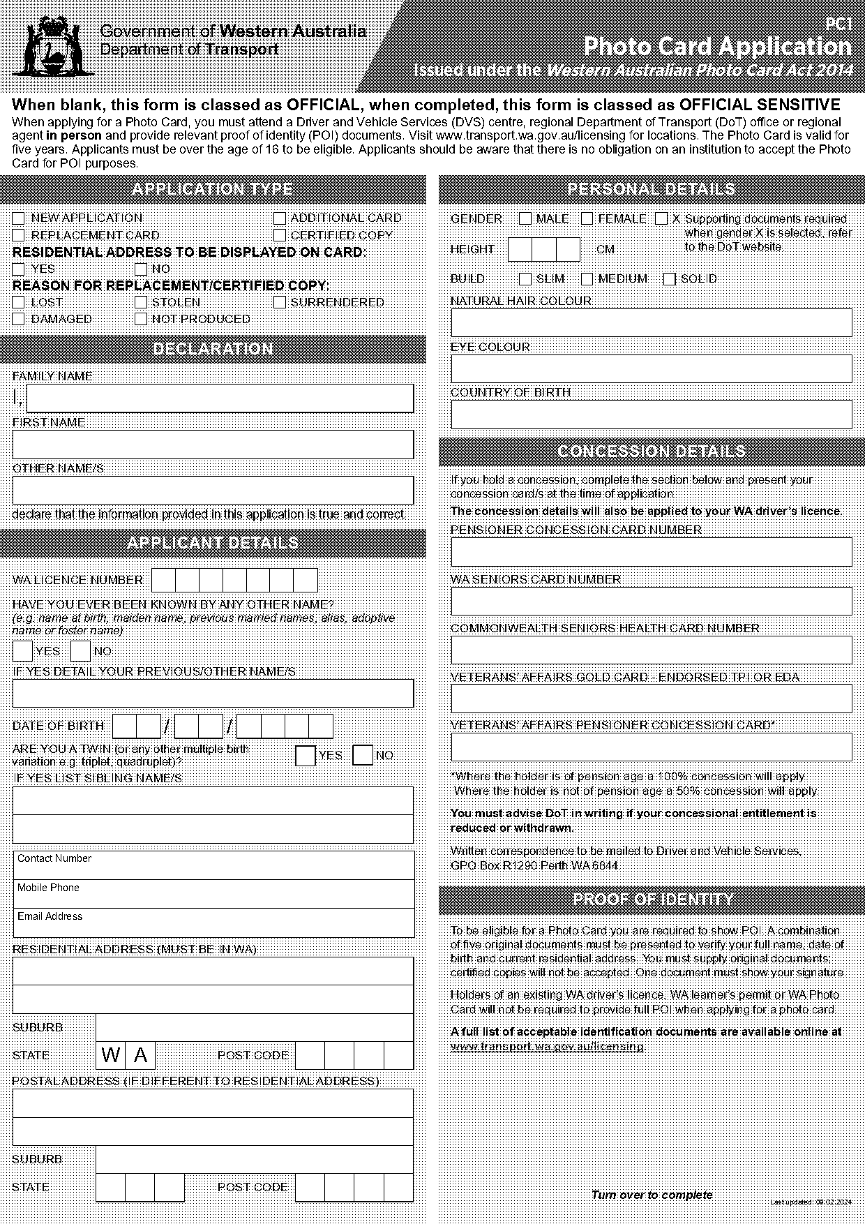 rta photo id application form