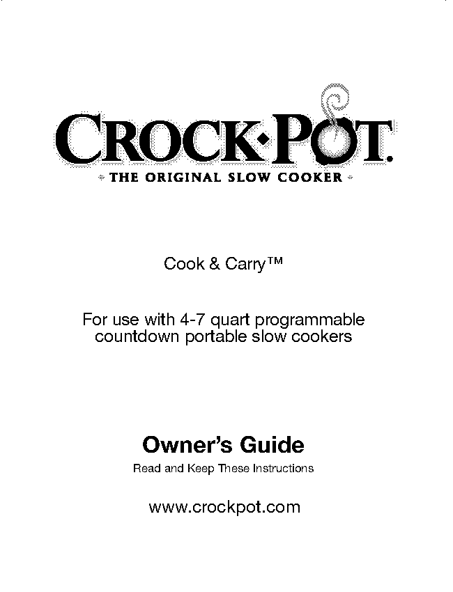 crock pot programmable cook and carry instructions