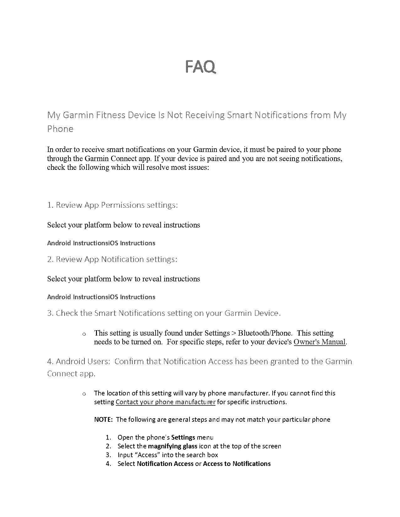 vivomove hr notifications not working