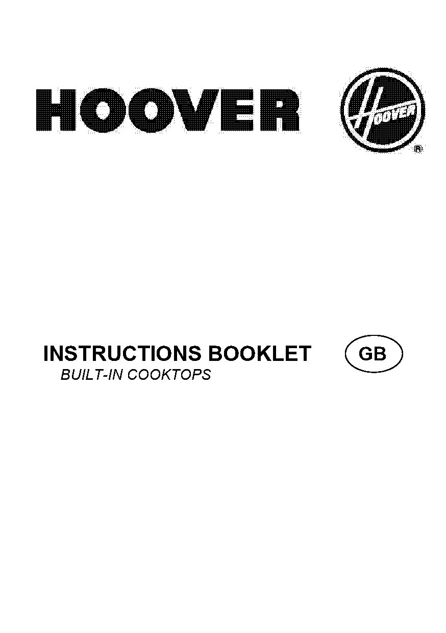 hoover gas hob installation manual