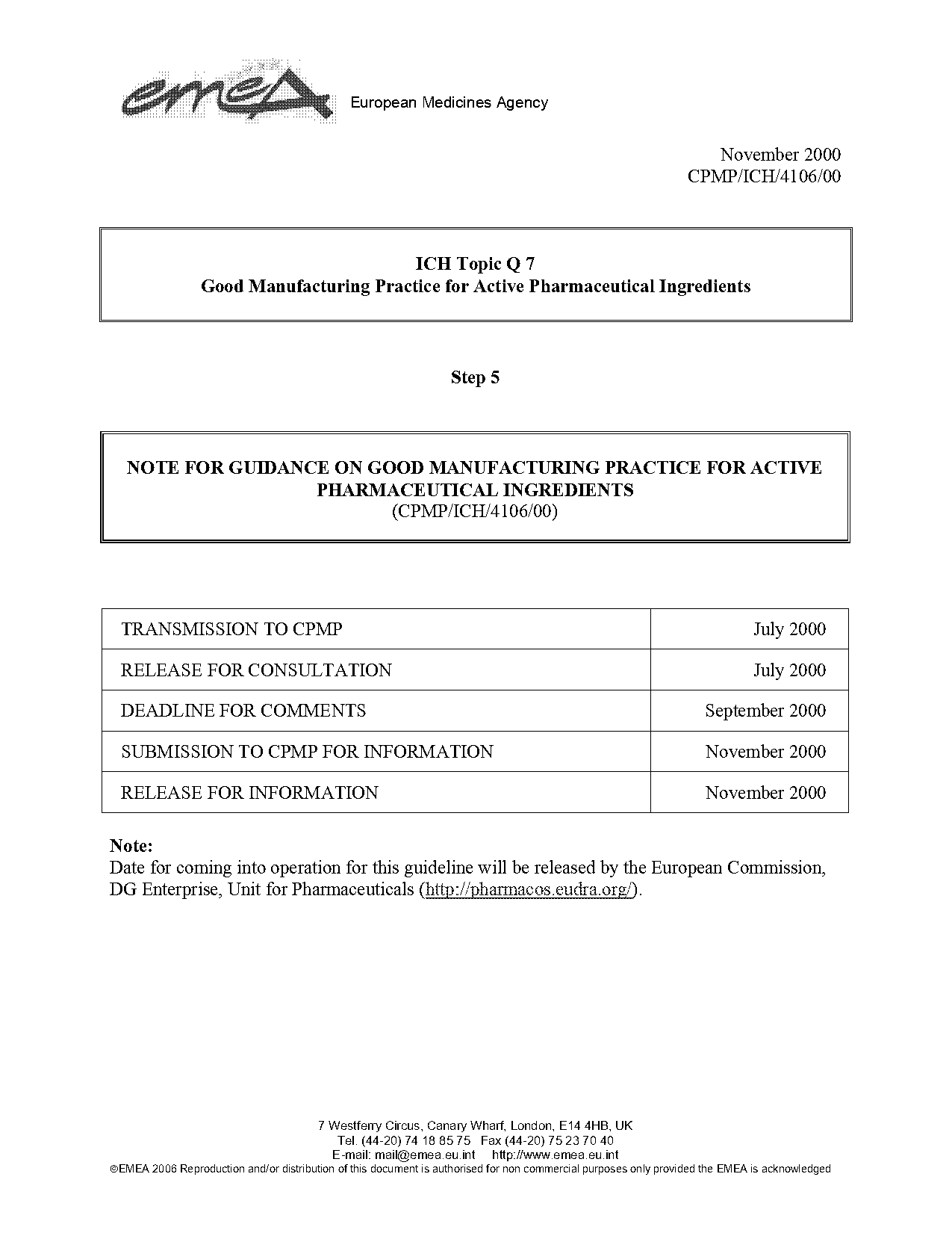 bulk drug substance receipt