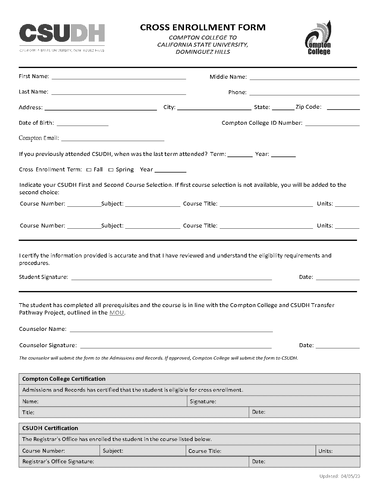 how to send transcripts dominguez hills