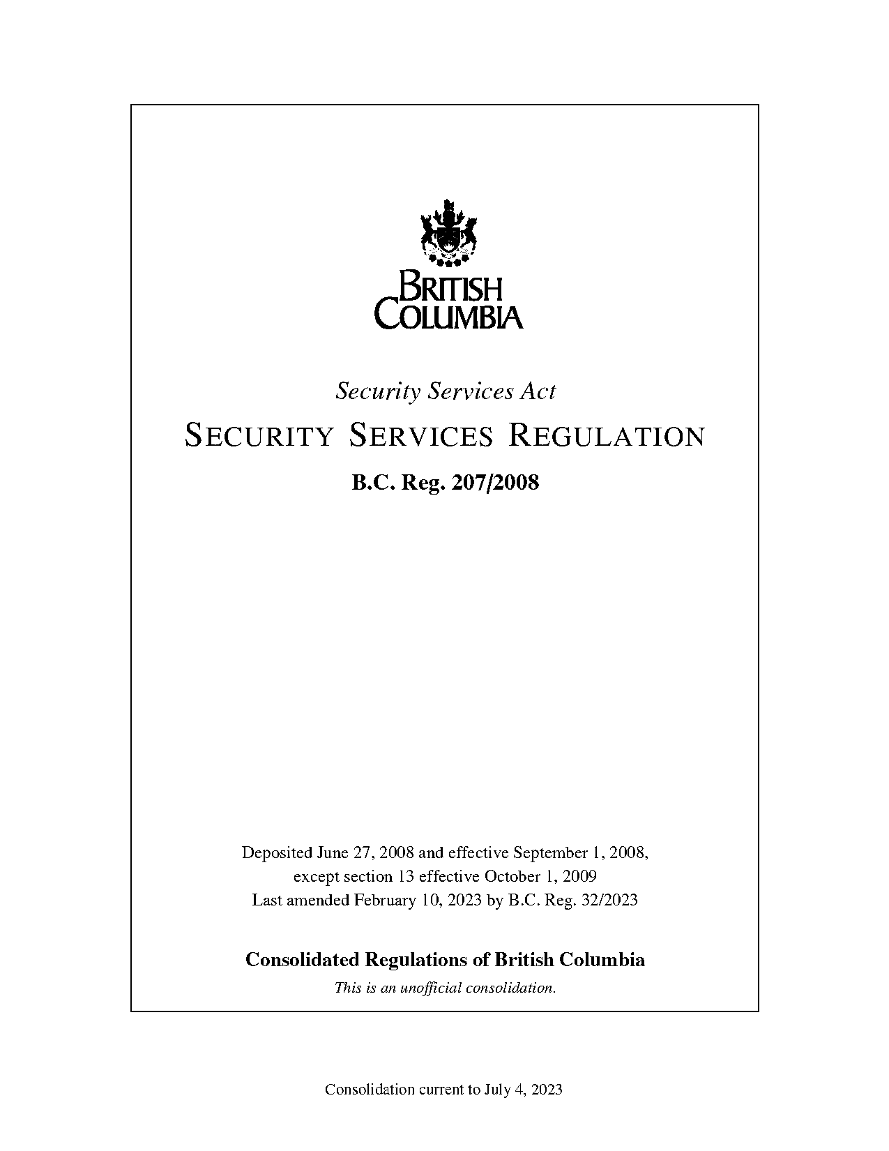 security services act bc