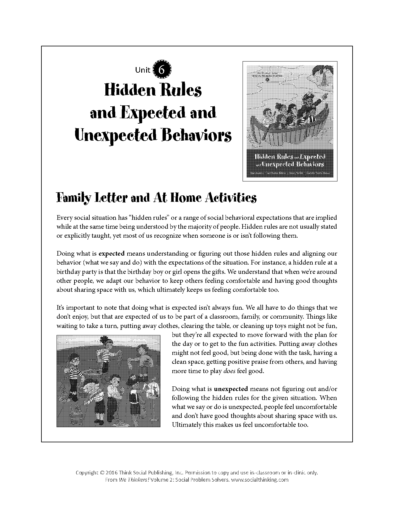 free expected and unexpected behaviors worksheets