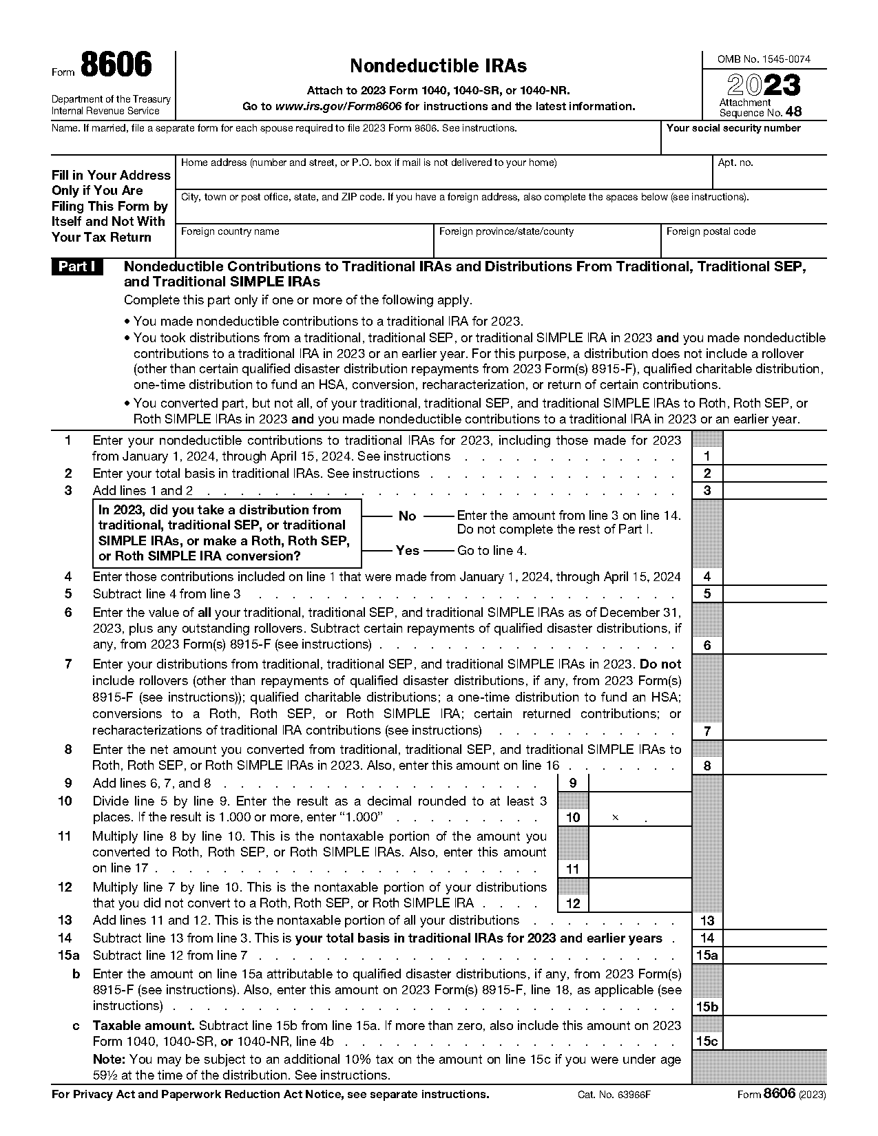 sample ira tax form