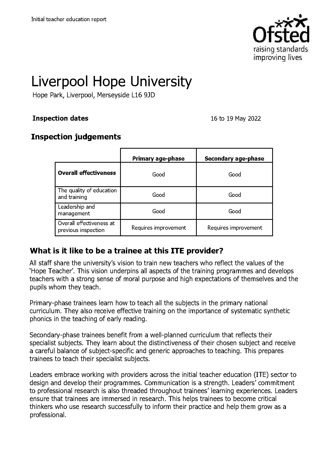 northway primary school liverpool ofsted report