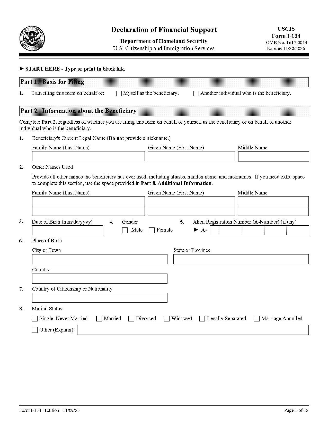 sample of an affidavit for immigration