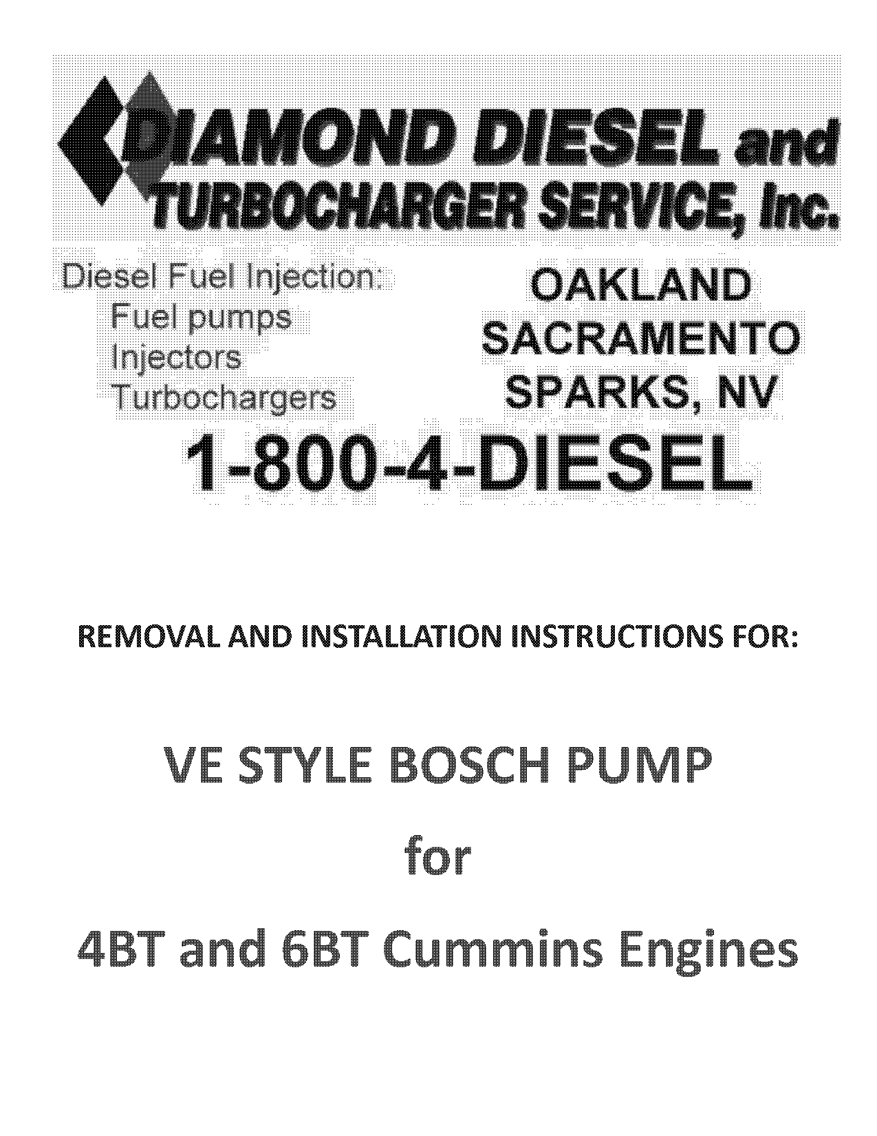 bosch ve injection pump rebuild manual