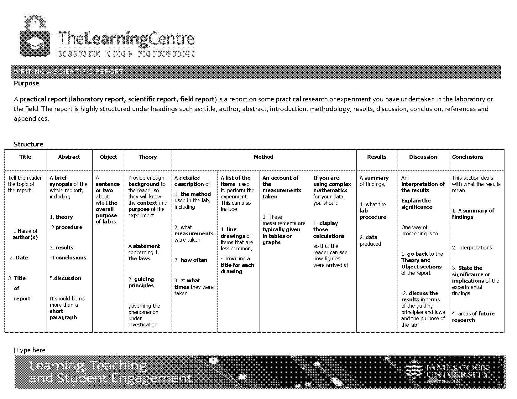 writing a scientific report template