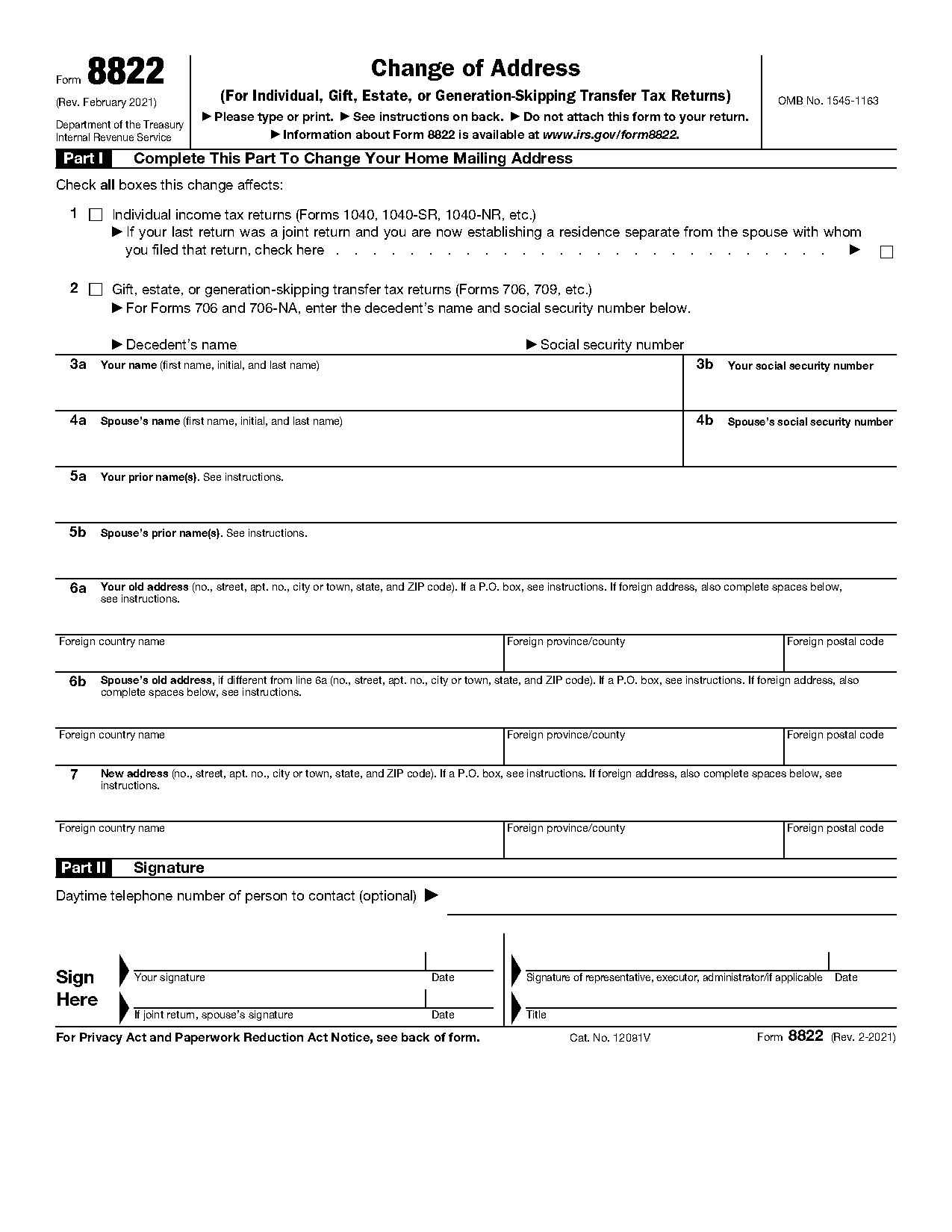 irs business address change online form