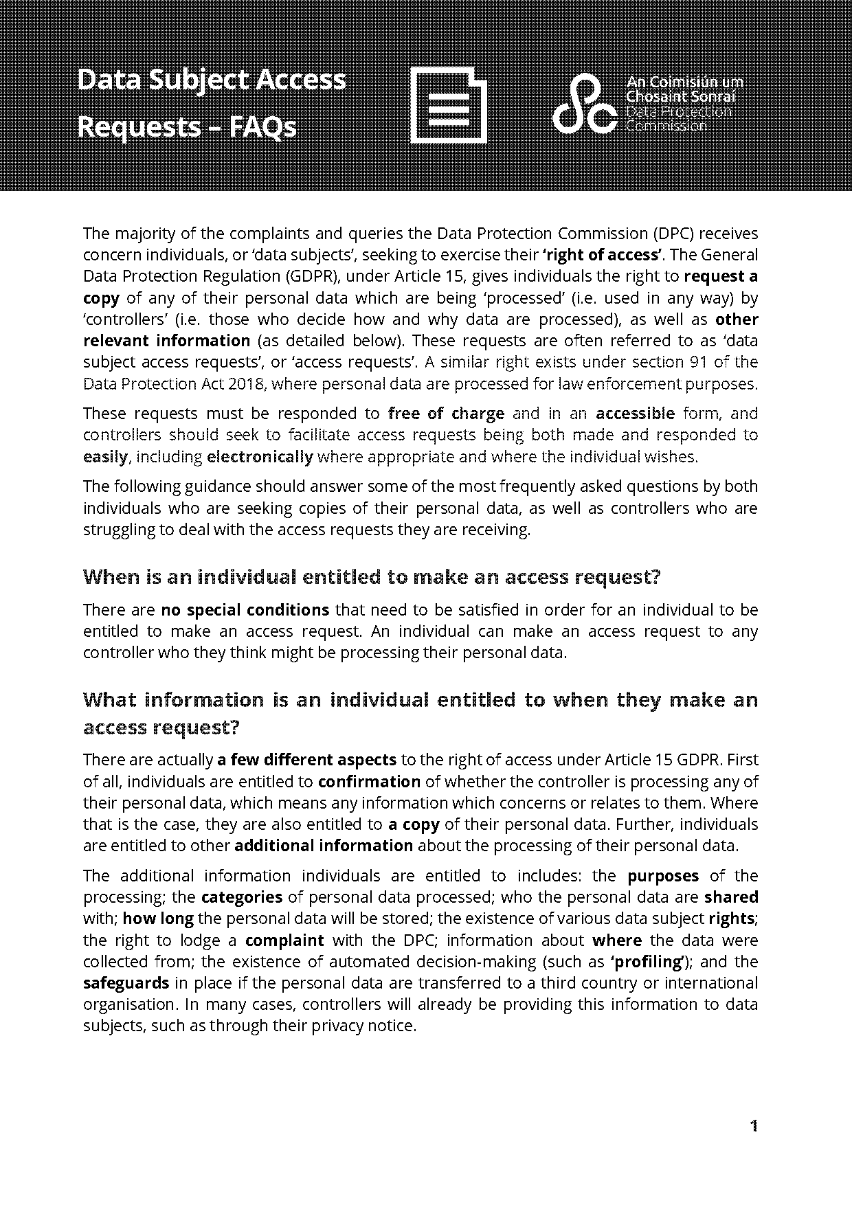 gdpr how long to respond to a subject access request