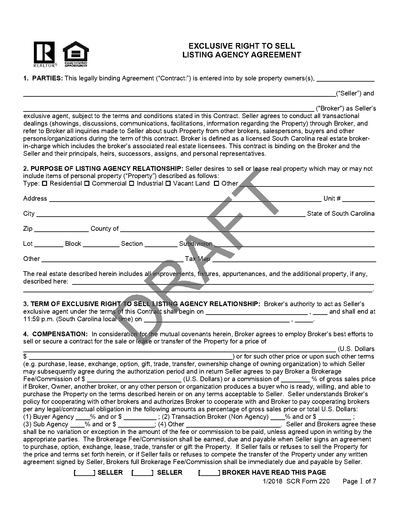 realtor contract with seller