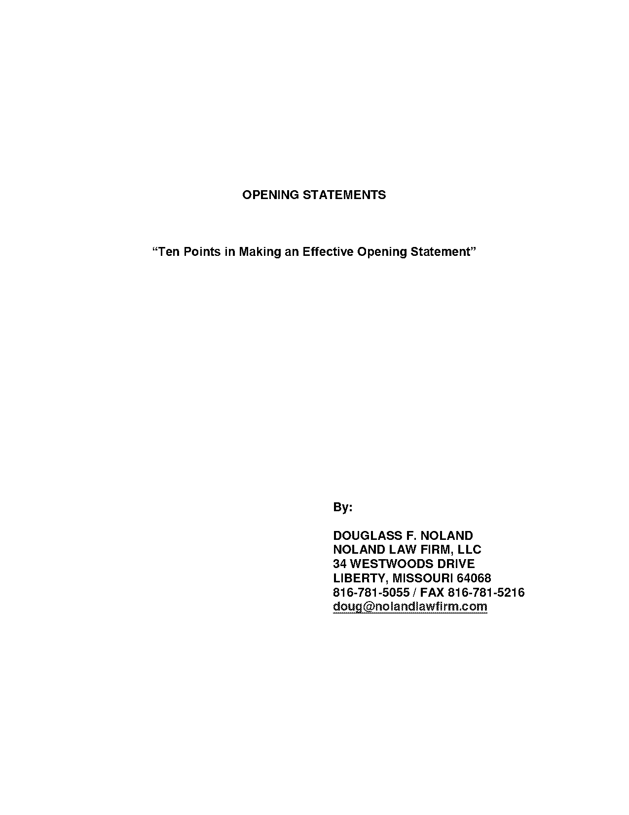 how long should a opening statement