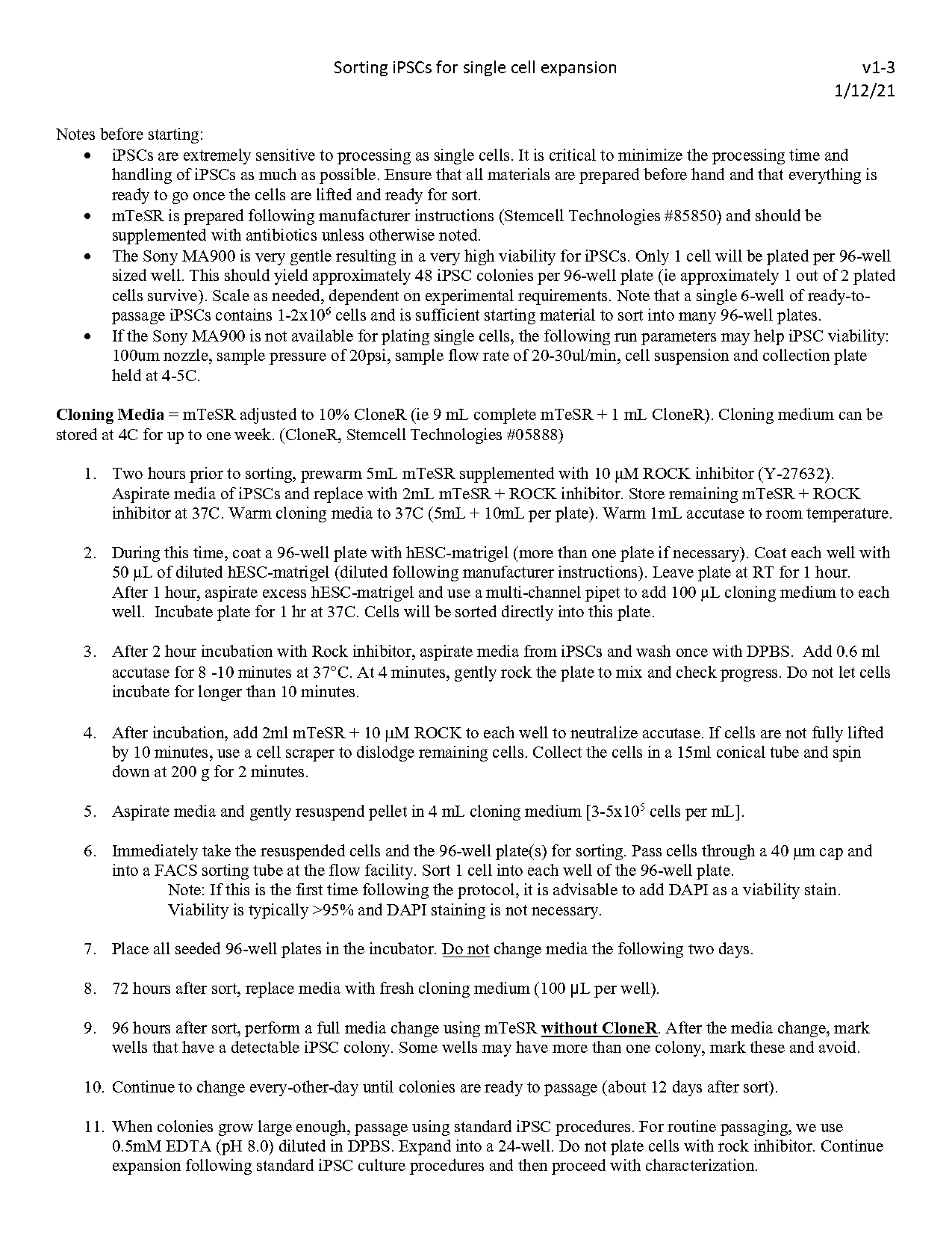 fac sorting cells protocol