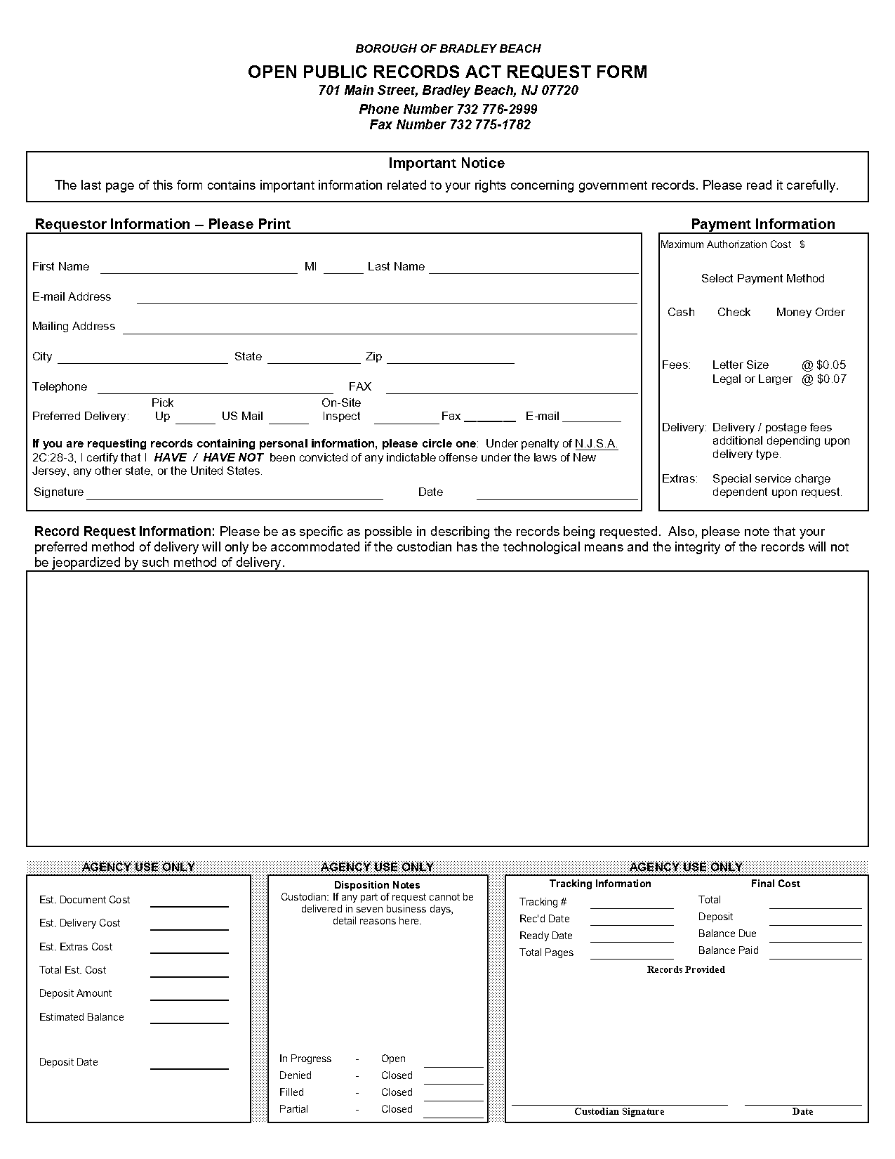 bradley county open records request