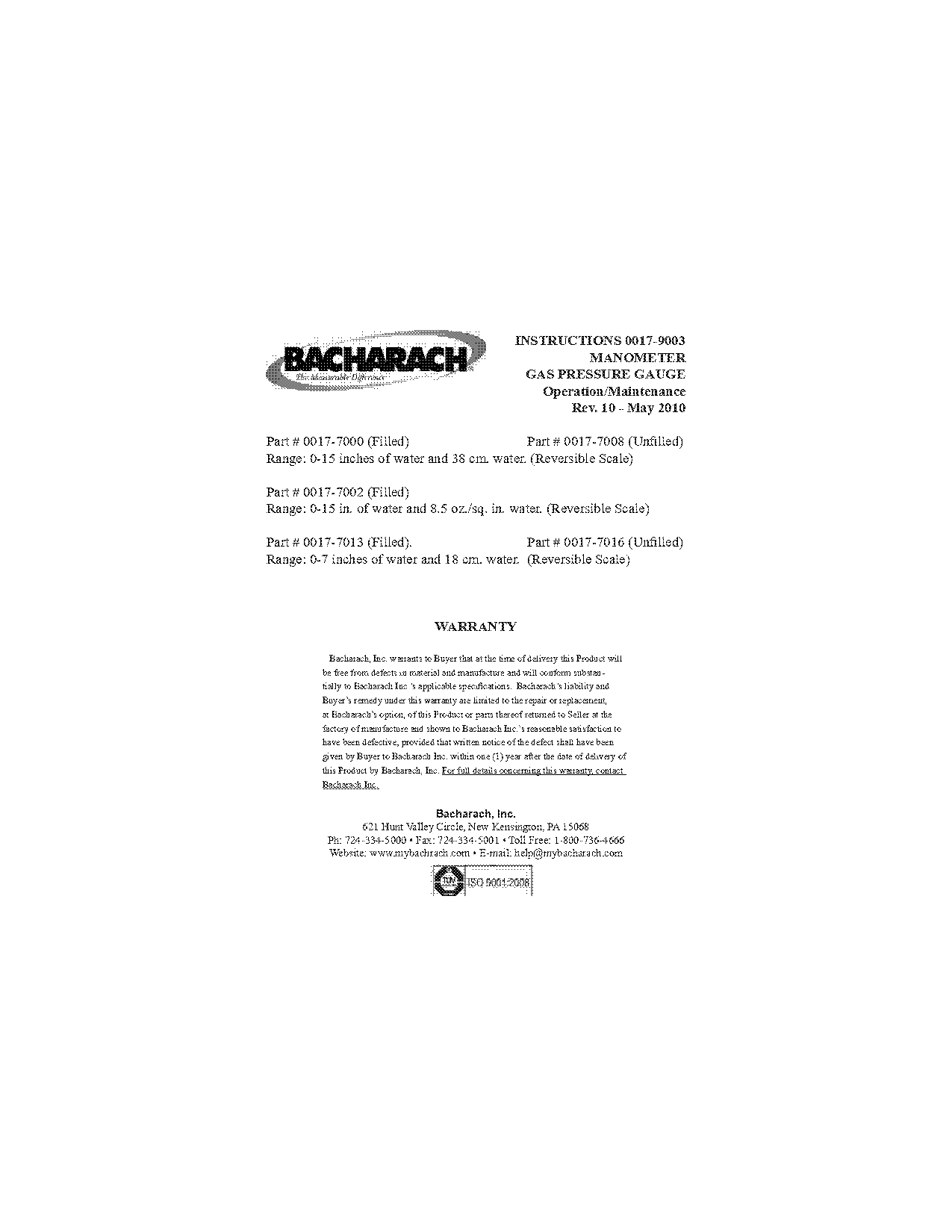 u gauge manometer instructions