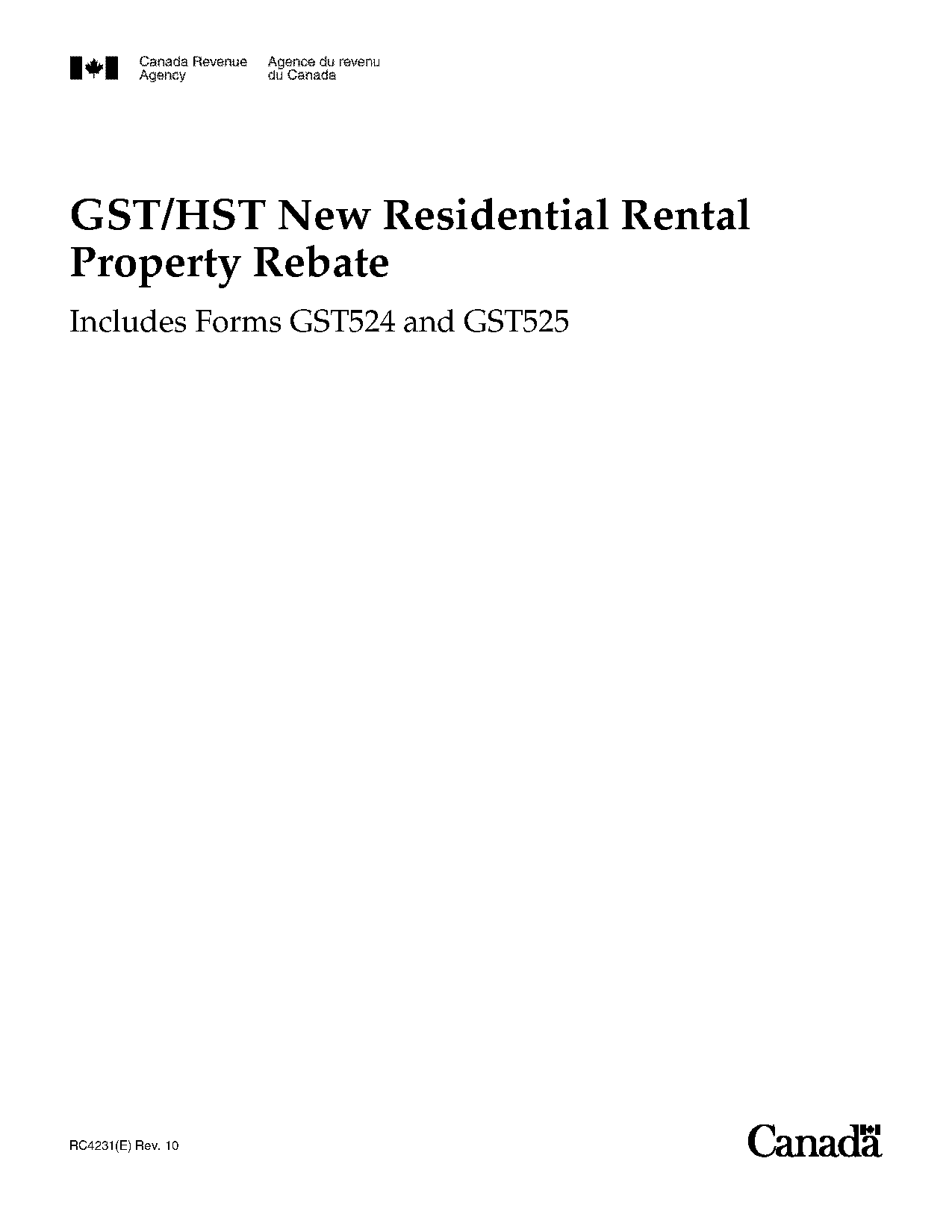 new residential rental property gst rebate application québec