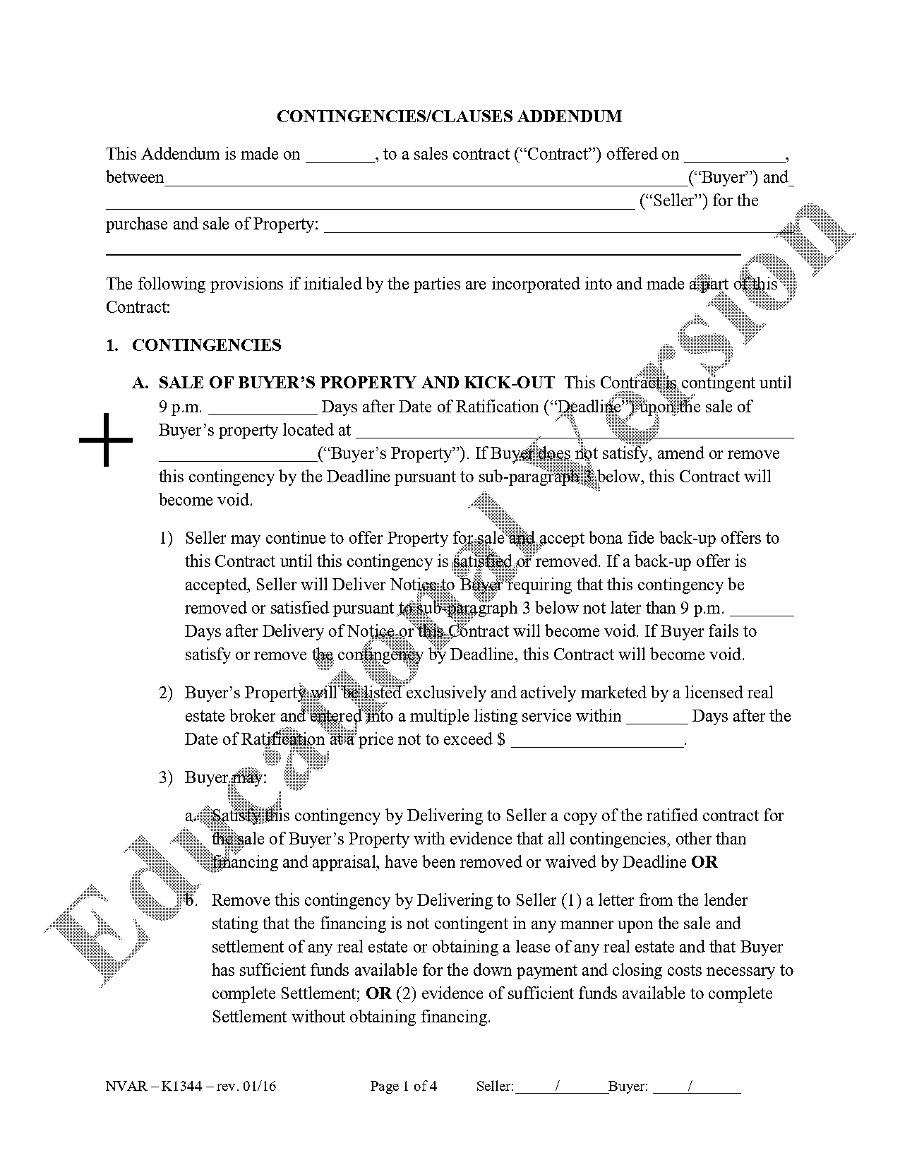 real estate sales contract addendum void contract