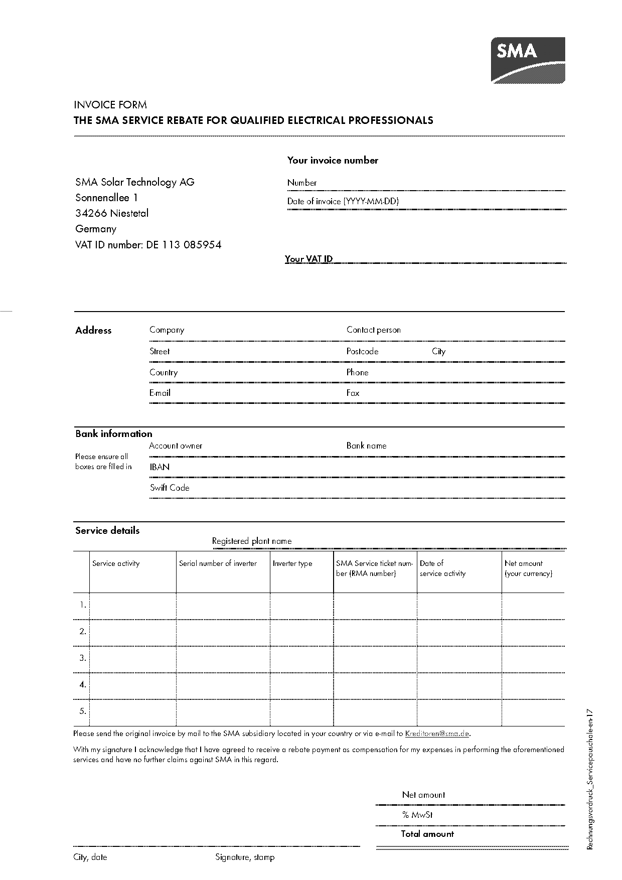 electrical services invoice example