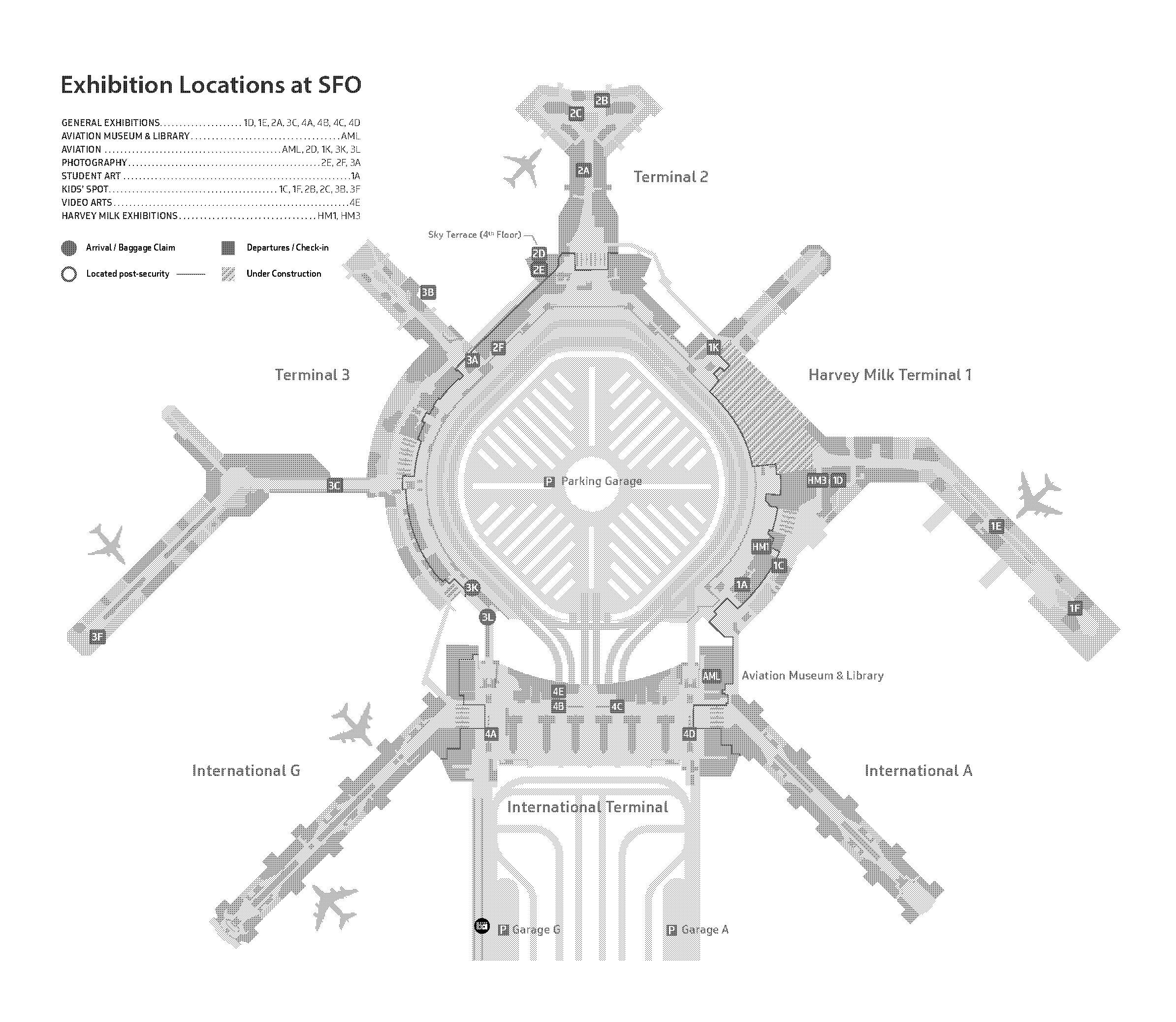 san francisco airport map international terminal