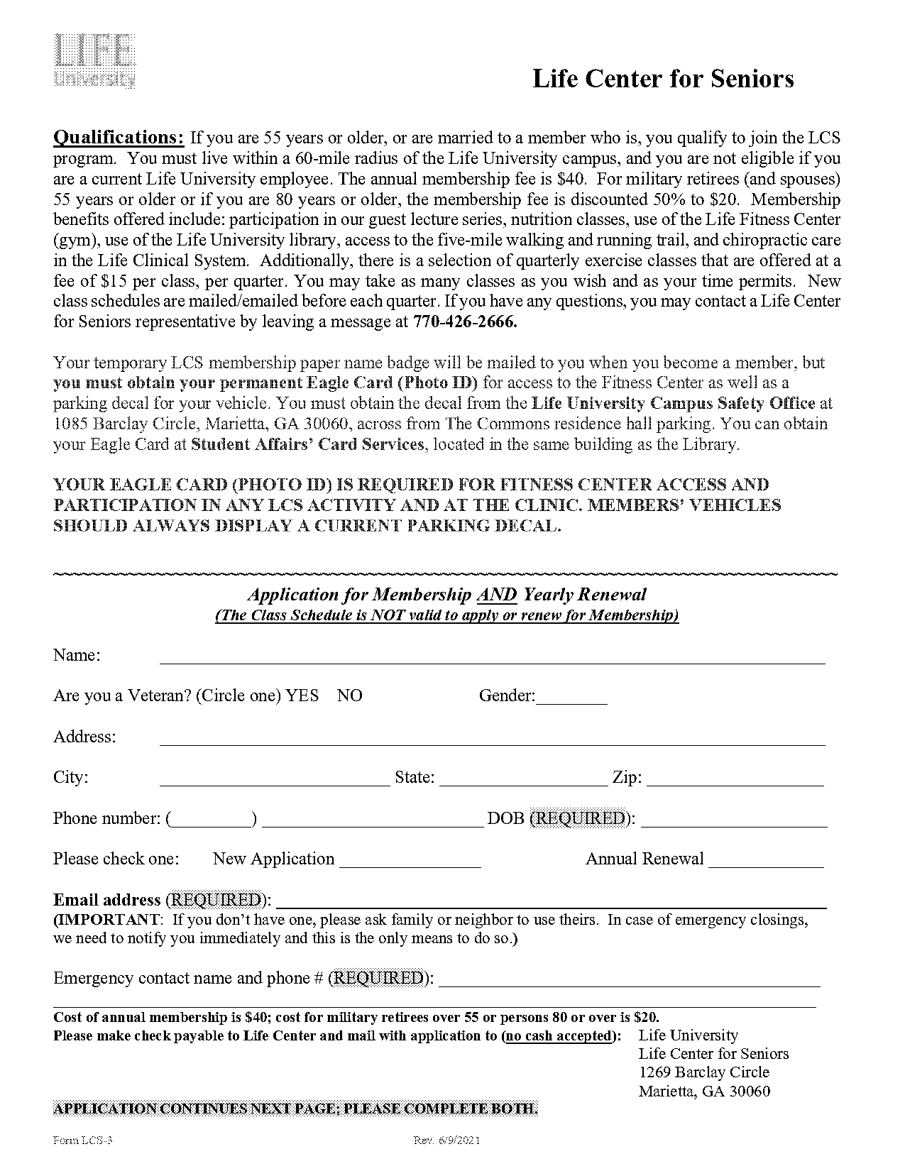 fitness gym registration form