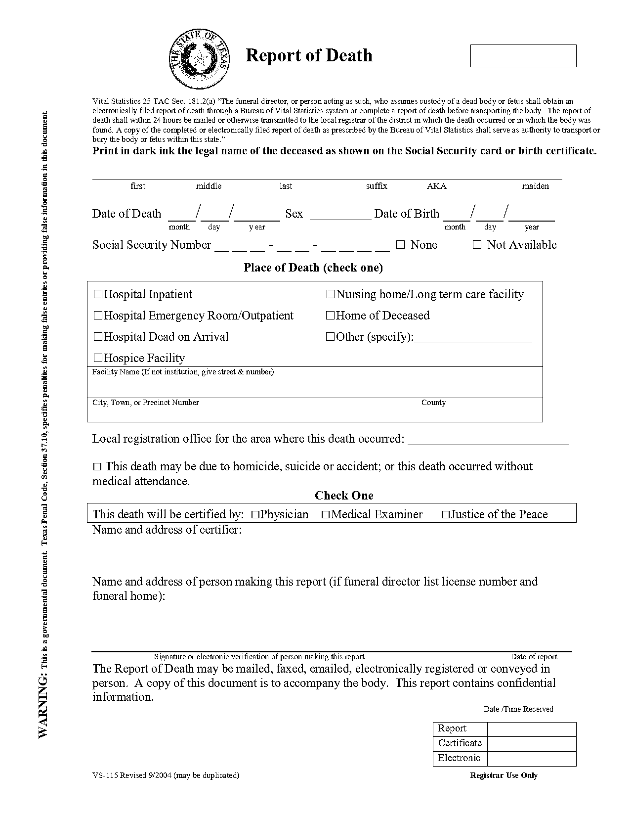 tx dads form accident report