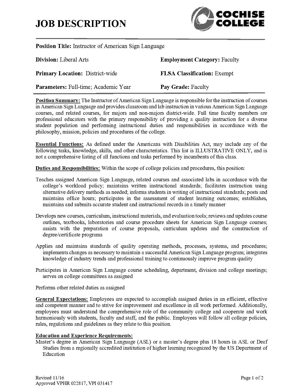 sign language teacher resume