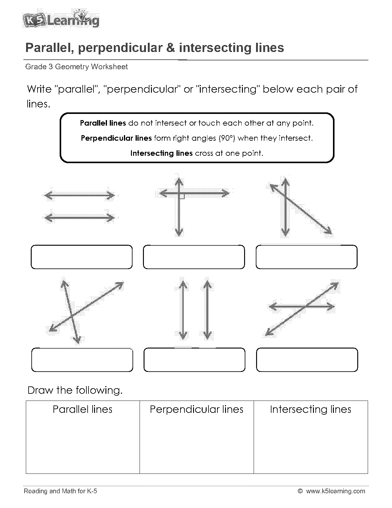 parallel perpendicular and intersecting lines worksheets