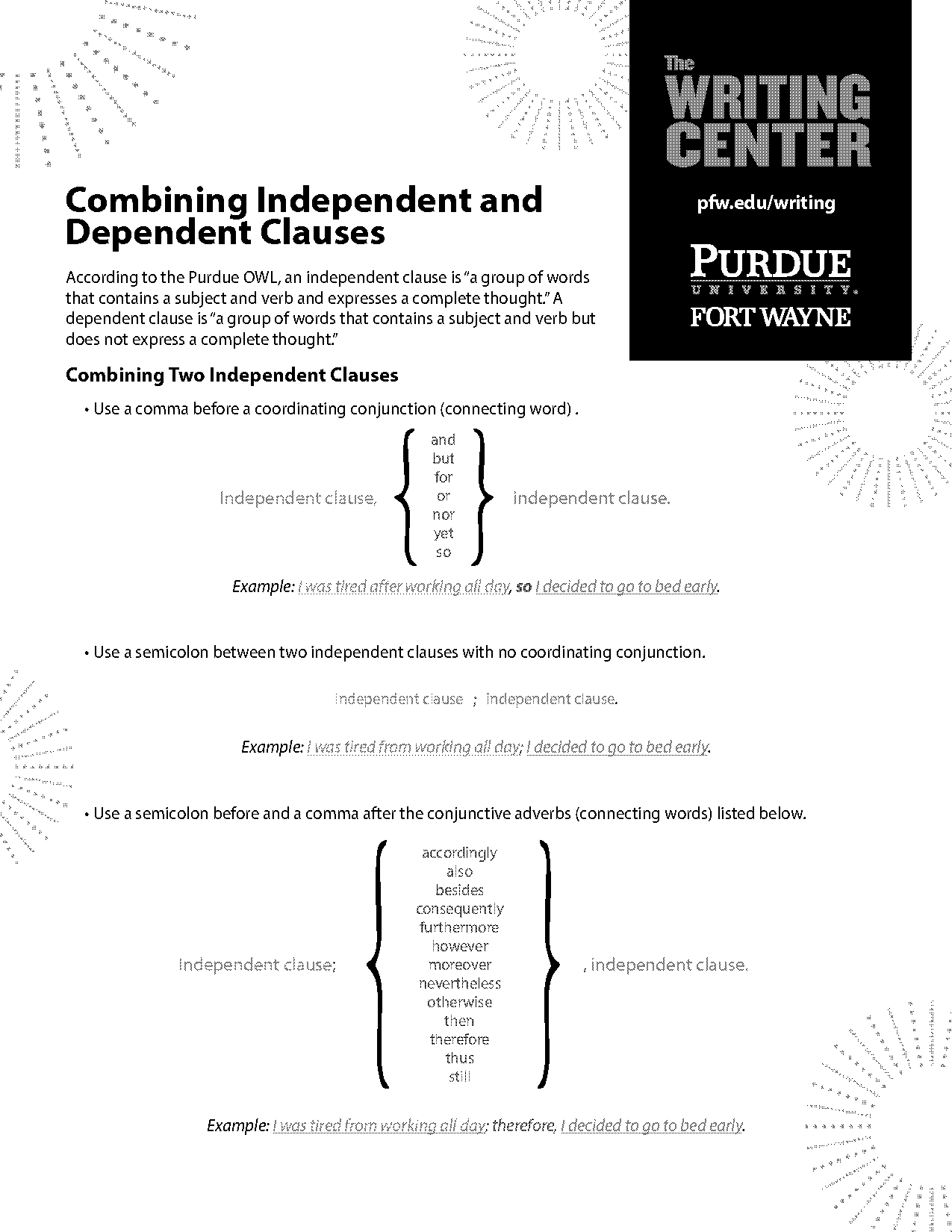 dependent and independent clauses lesson plan