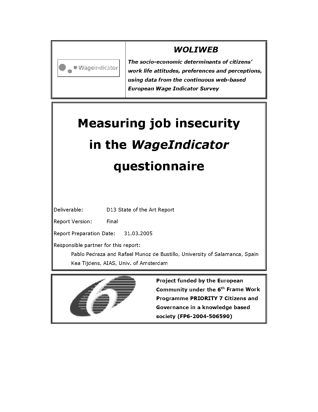 questionnaire on job security pdf