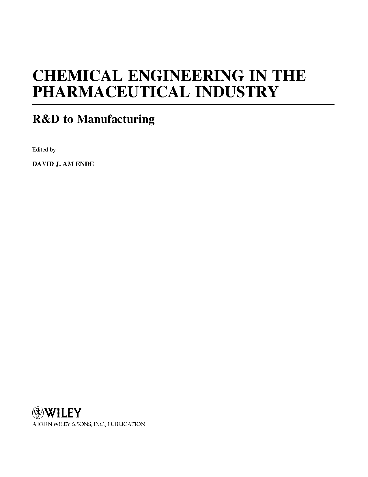 chemical engineering in pharmaceutical industry book pdf