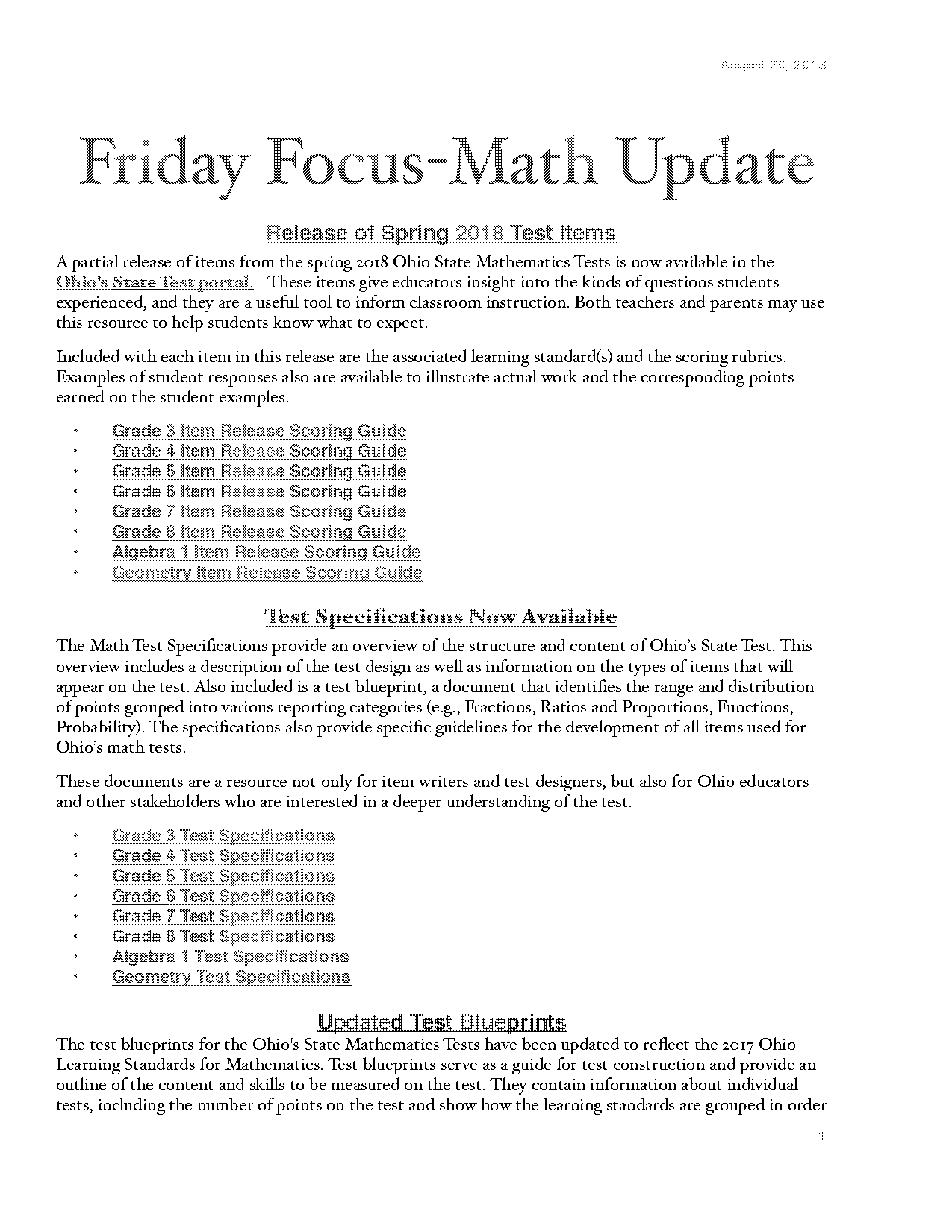 ohio math reference sheet