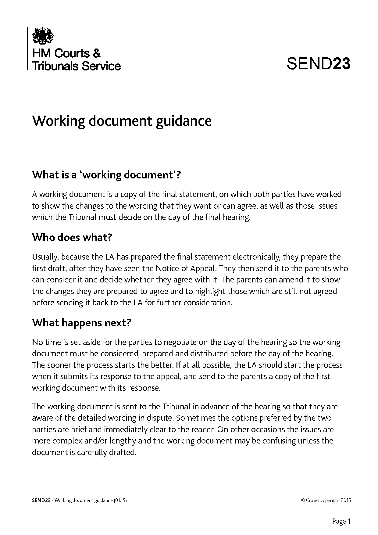 what is a working document