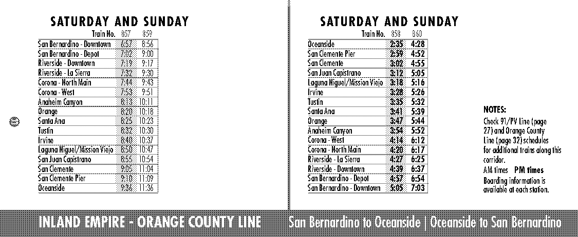 oceanside train station schedule