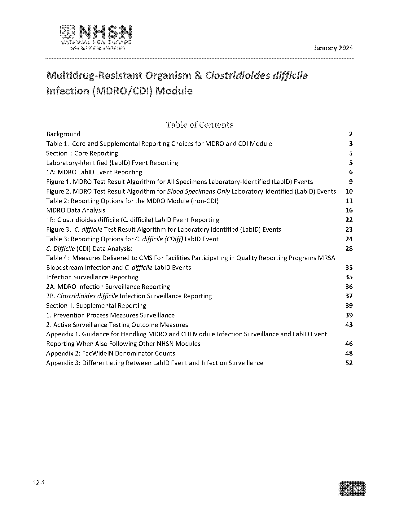 different infections and isolations protocol table