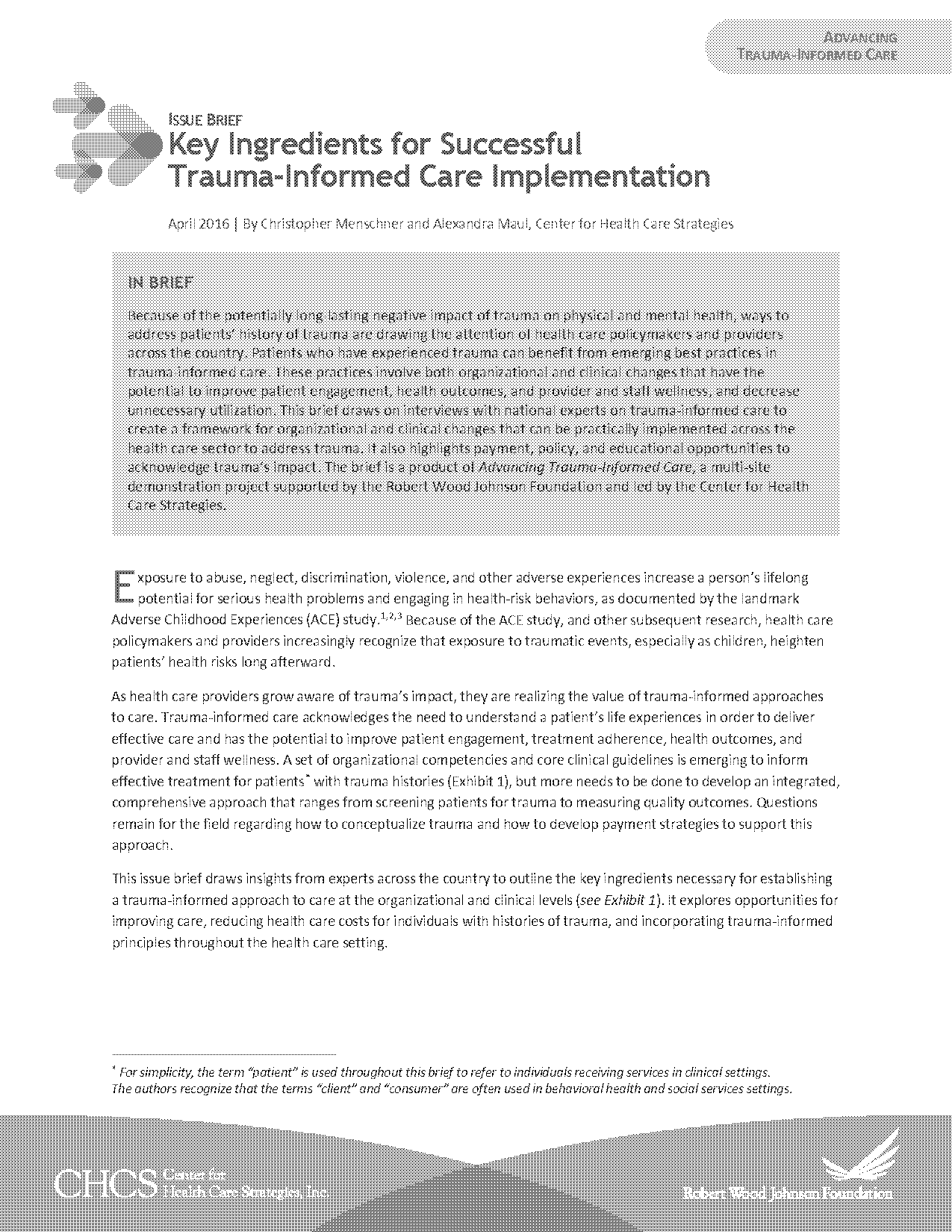 clinical manifestations example care plan