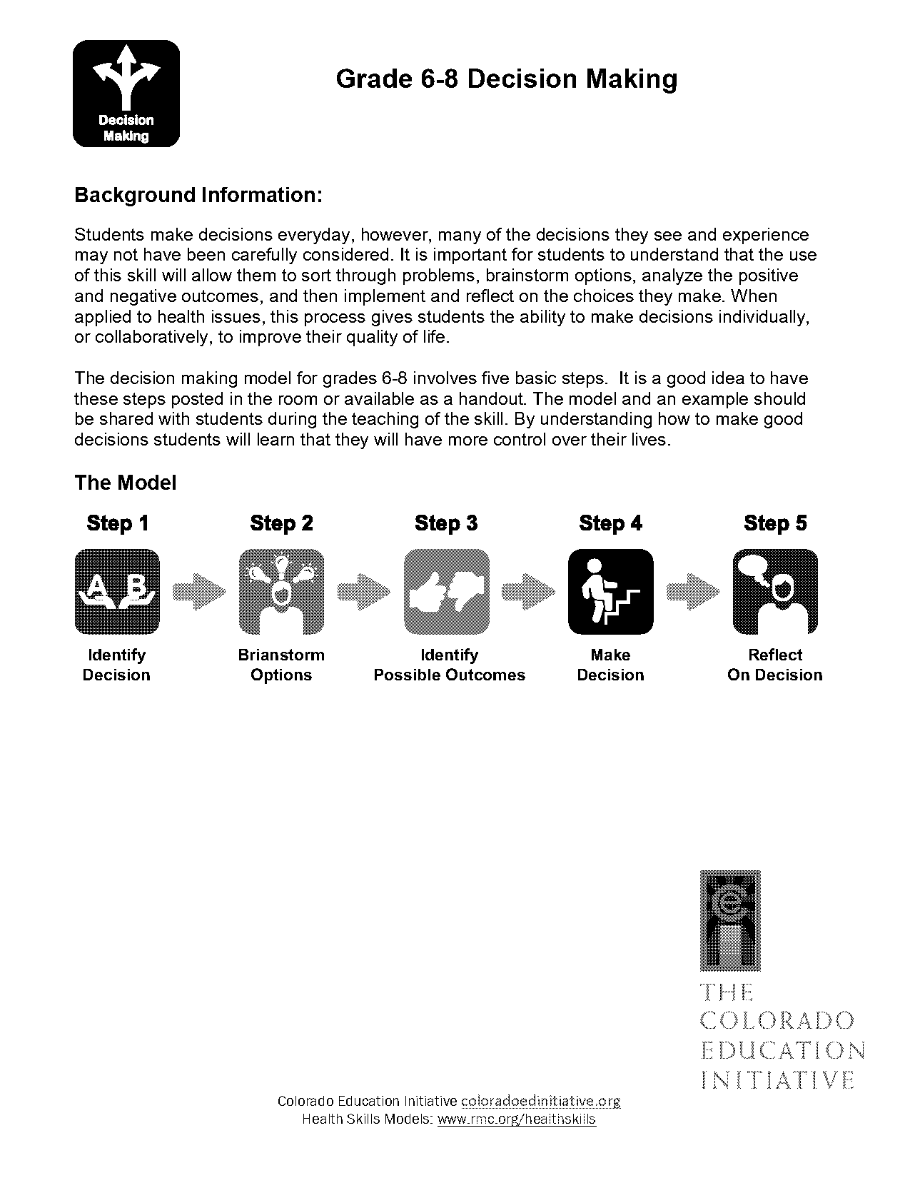 decision making process worksheet answers