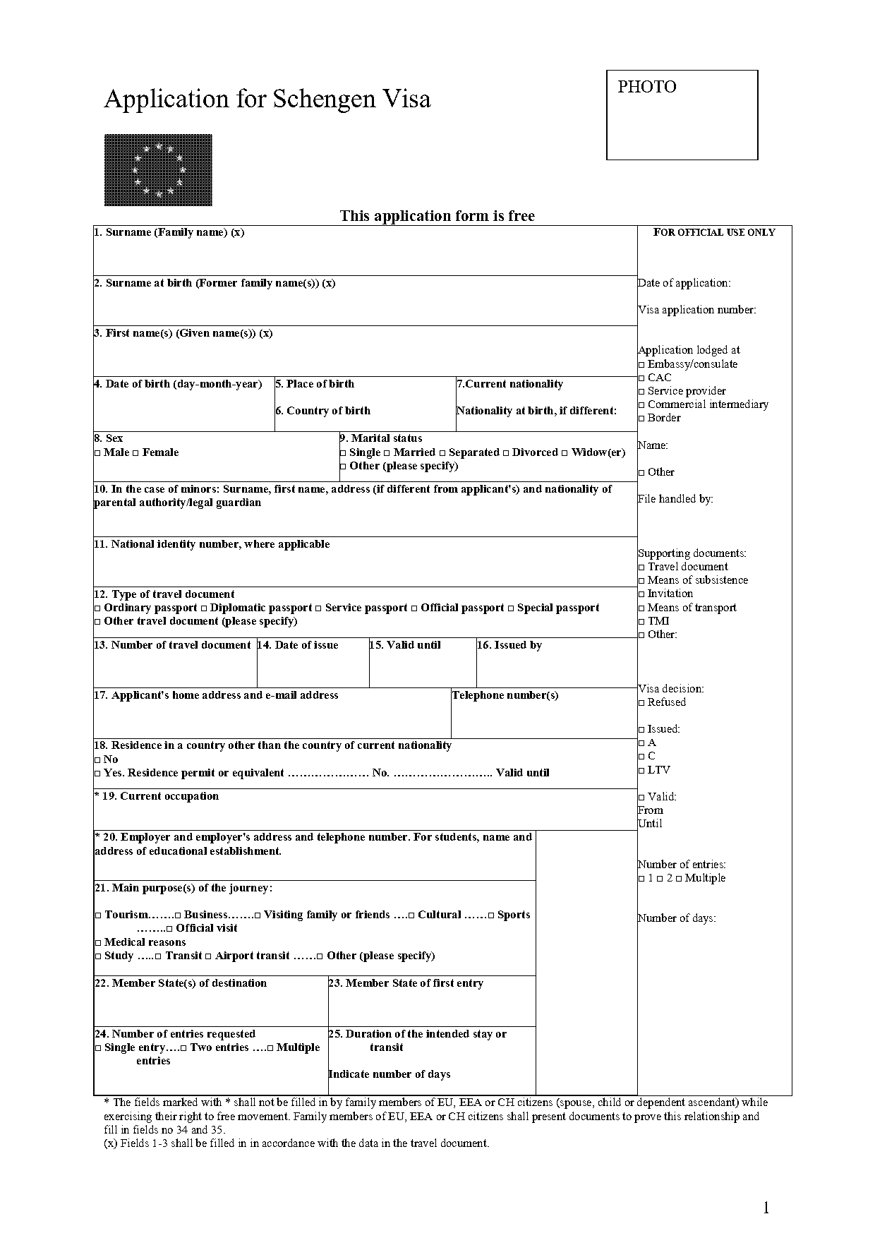 eu family visa application form