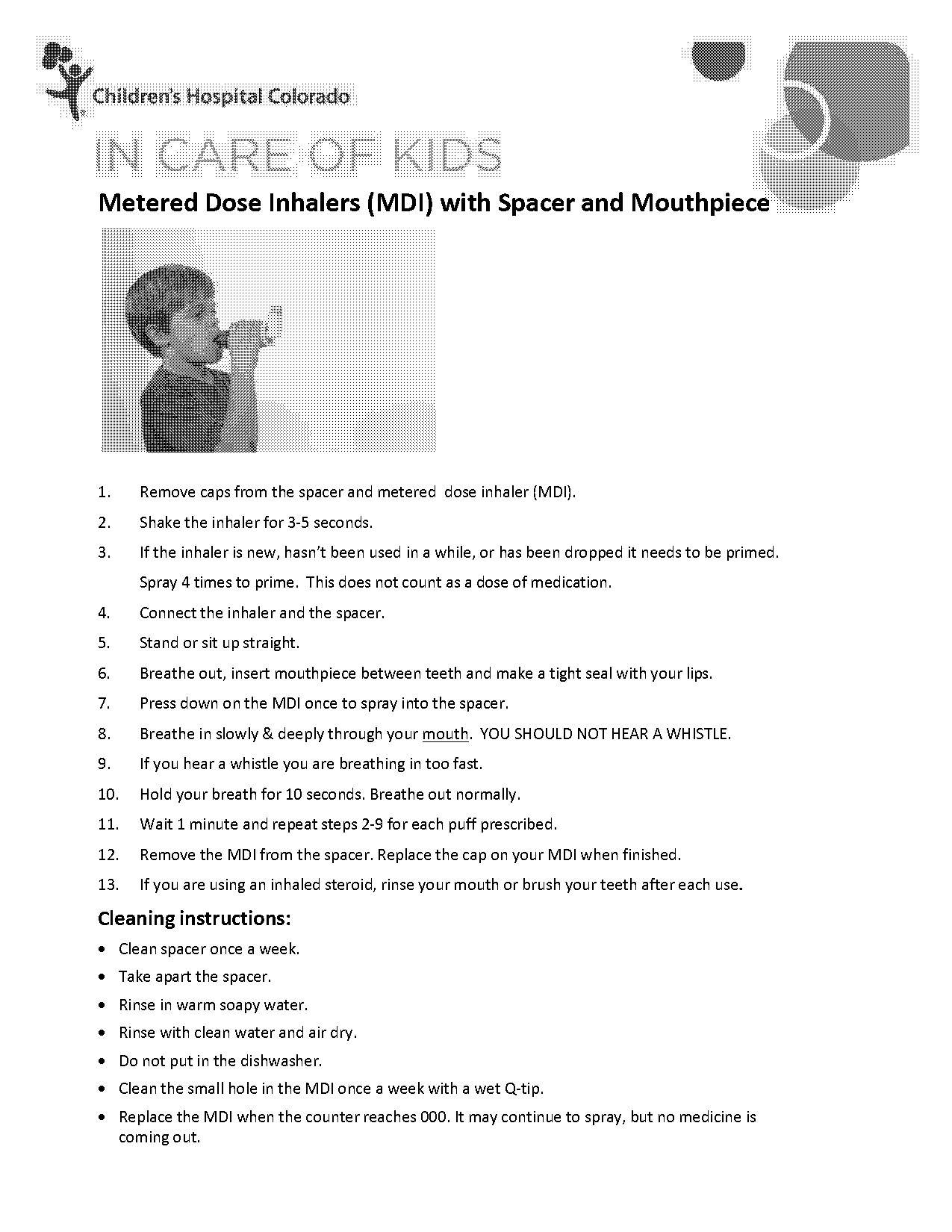 metered dose inhaler with spacer instructions