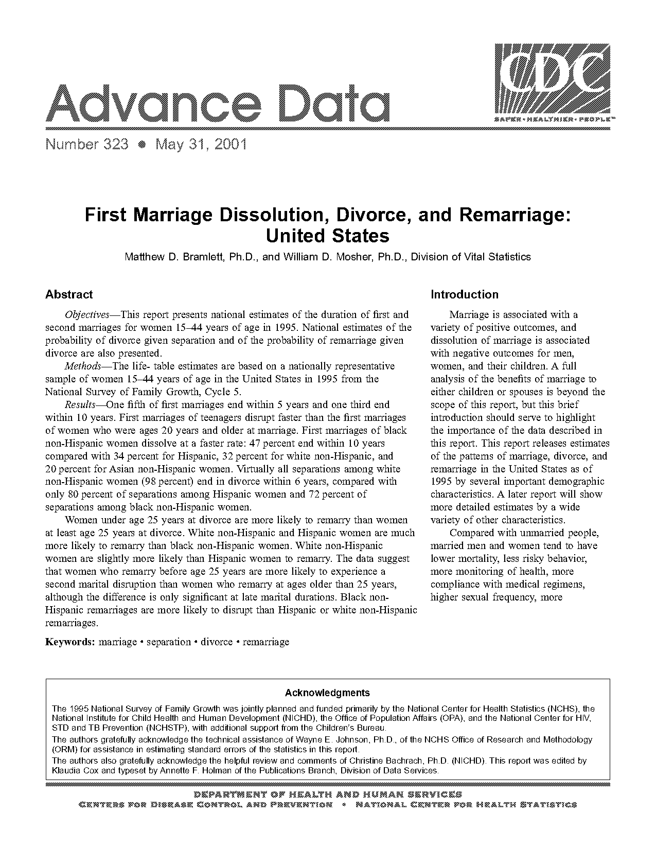 marriage and divorce population sample size