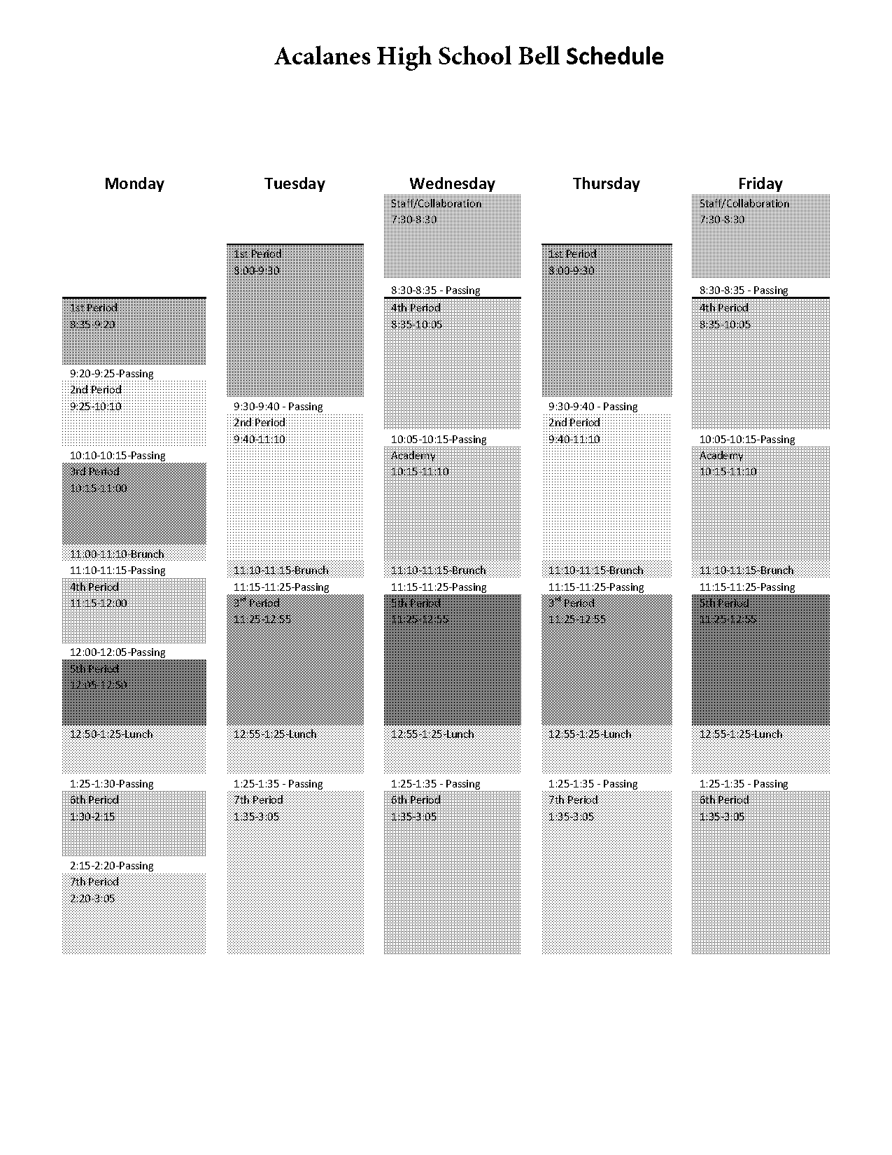 acalanes hs bell schedule