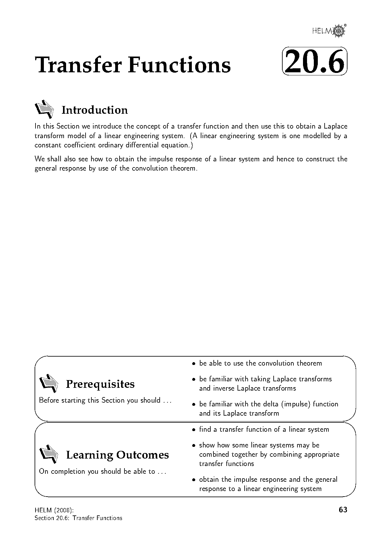 how to know where to evaluate transfer functions diffeqs