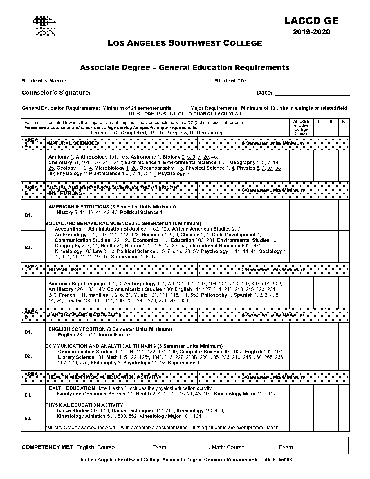 west la aa degree requirements