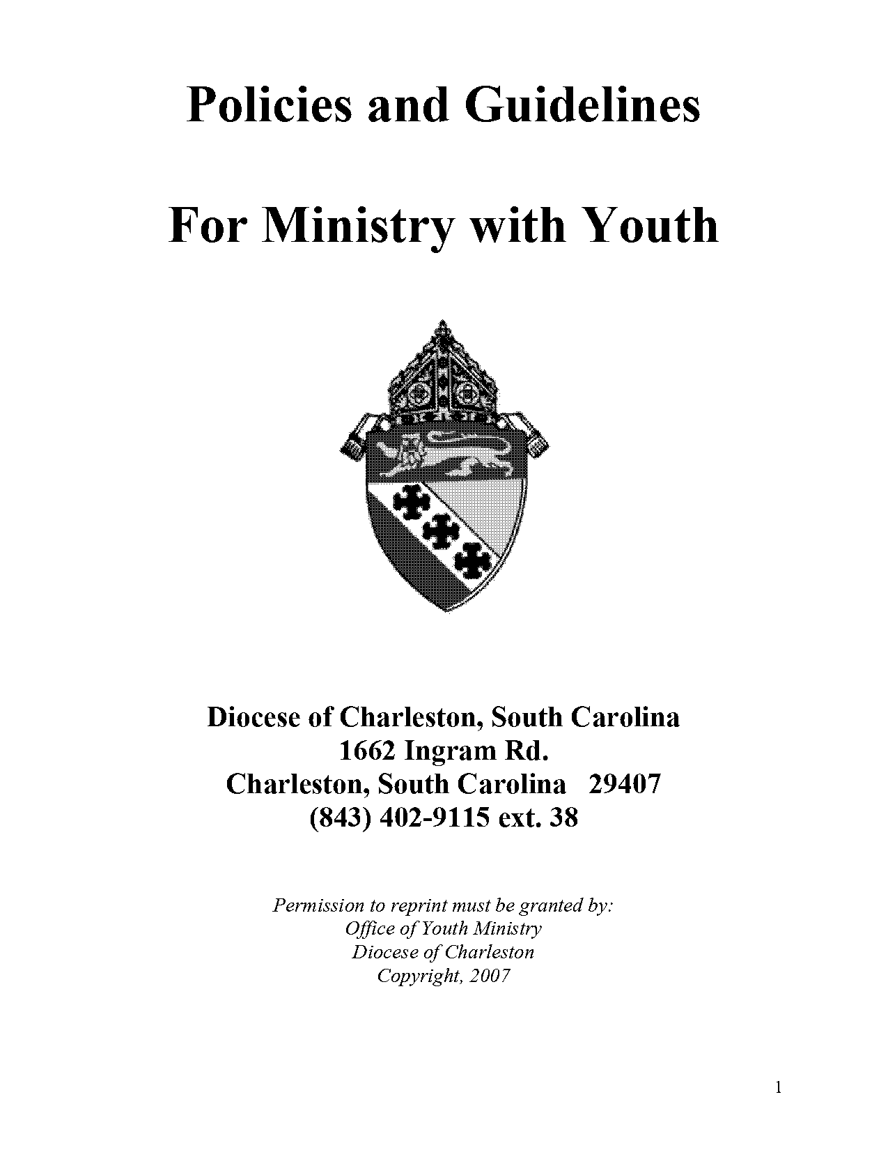 examples of catholic youth ministry operations manuals