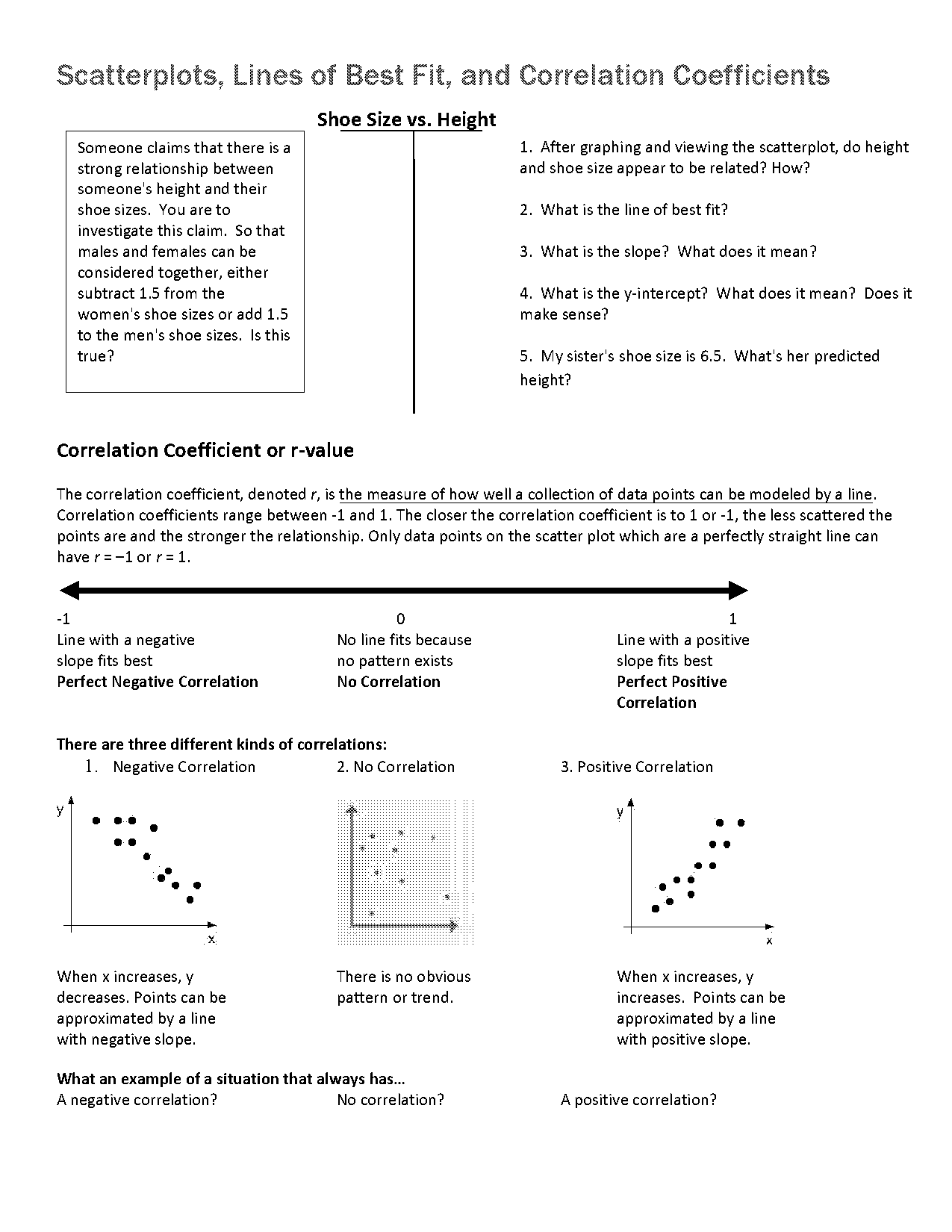 how to find correlation coefficient given a table worksheet