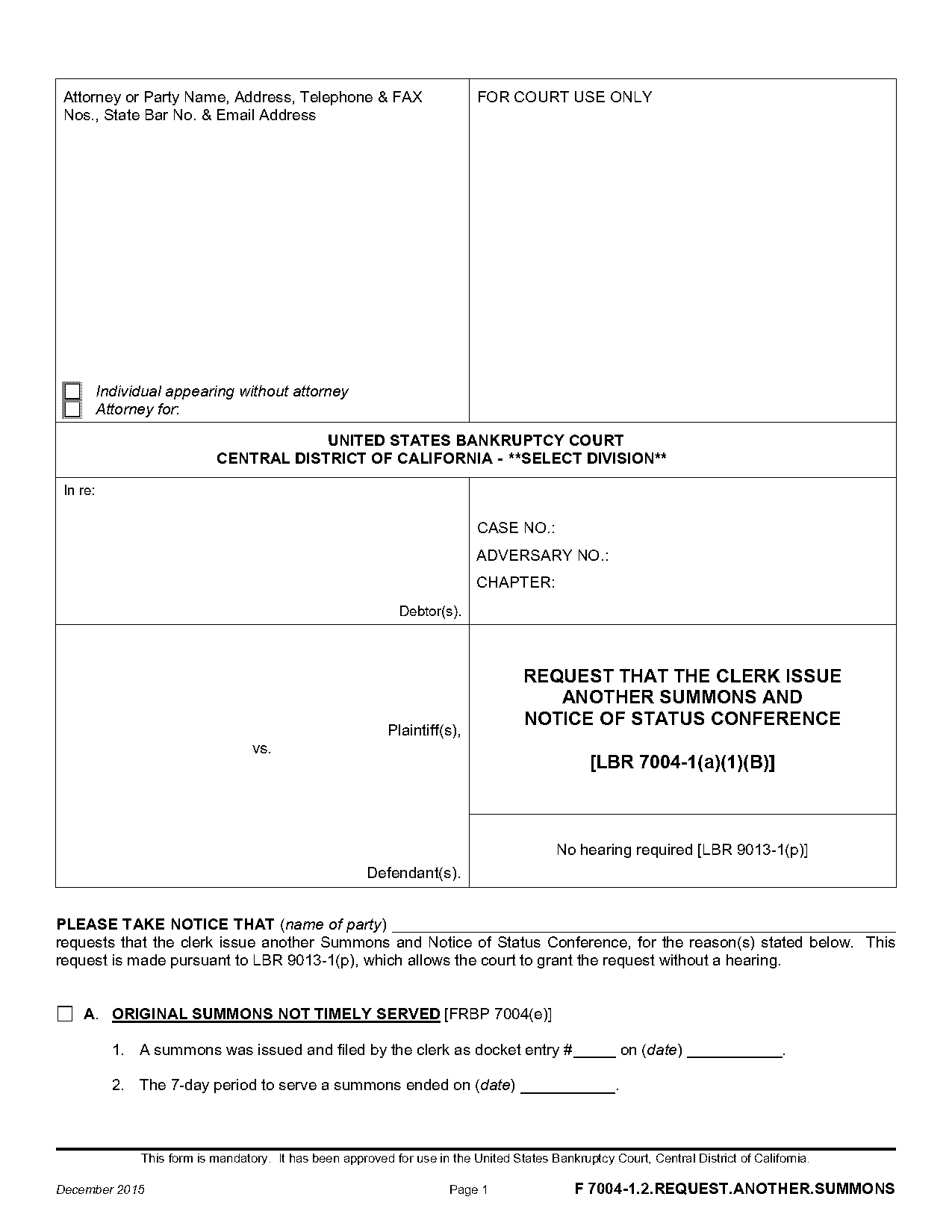 bankruptcy affidavit of conference