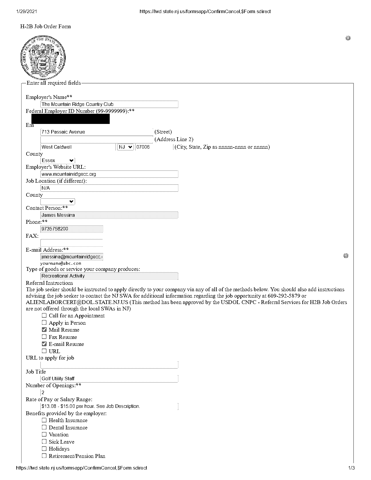 new jersey department of labor job order form