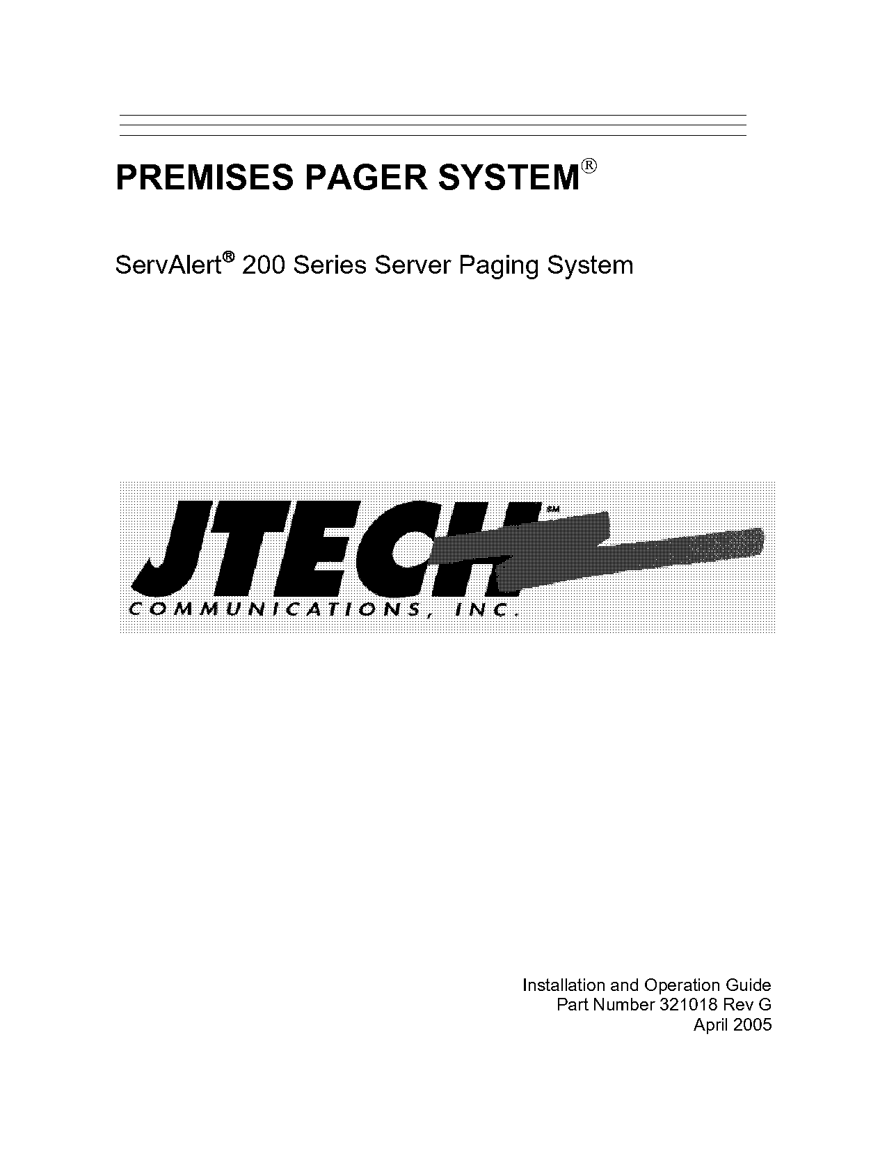 jtech server pager manual