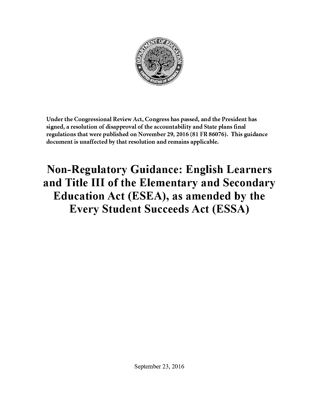 major educational policies for ell instruction