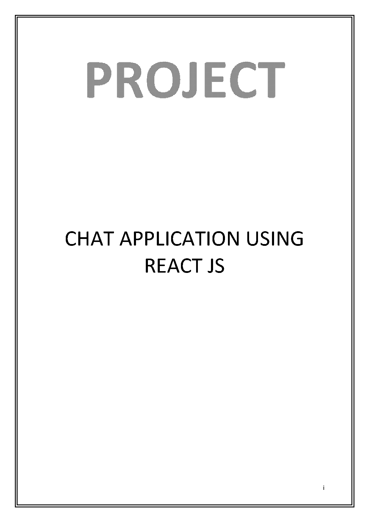 chat application project report doc